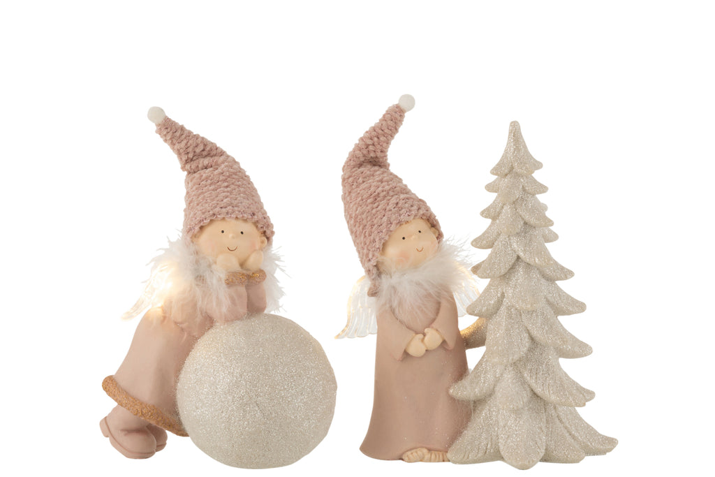 Angel Ball+Tree Porz Roze Groot Assortiment Van 2