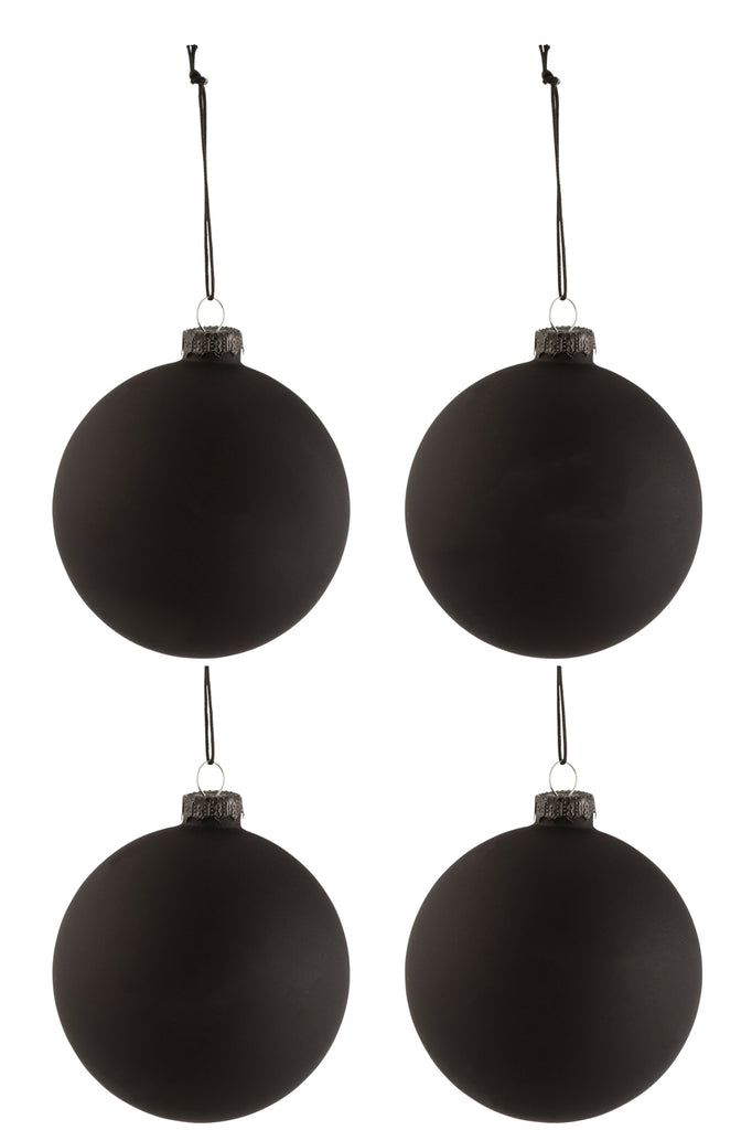 Doos met 4 kerstballen Schoolbord Glas Zwart Medium