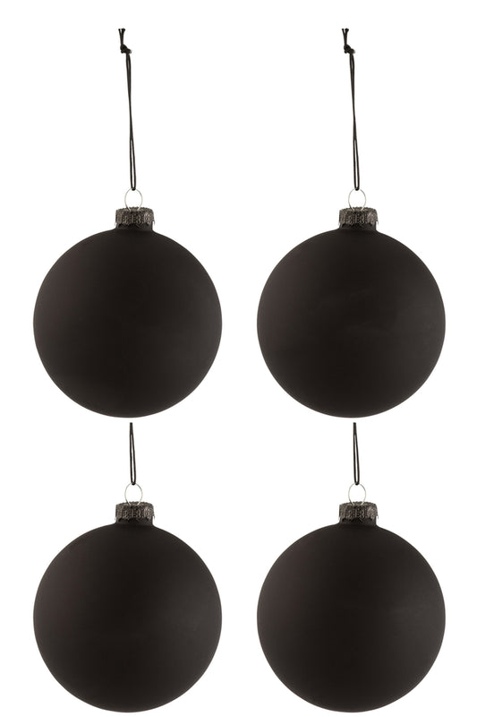 Doos met 4 kerstballen Schoolbord Glas Zwart Medium