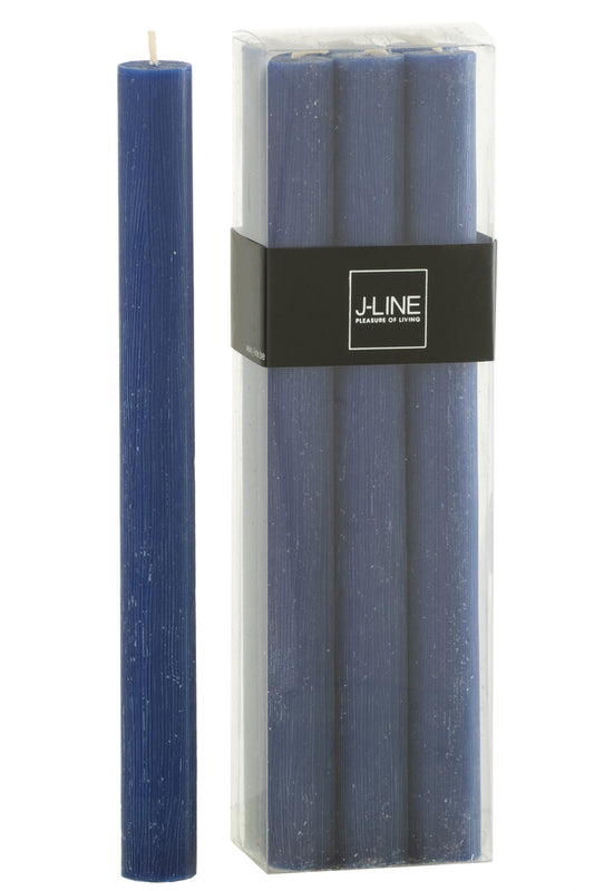 Doos met 6 tafelkaarsen donkerblauw 13H