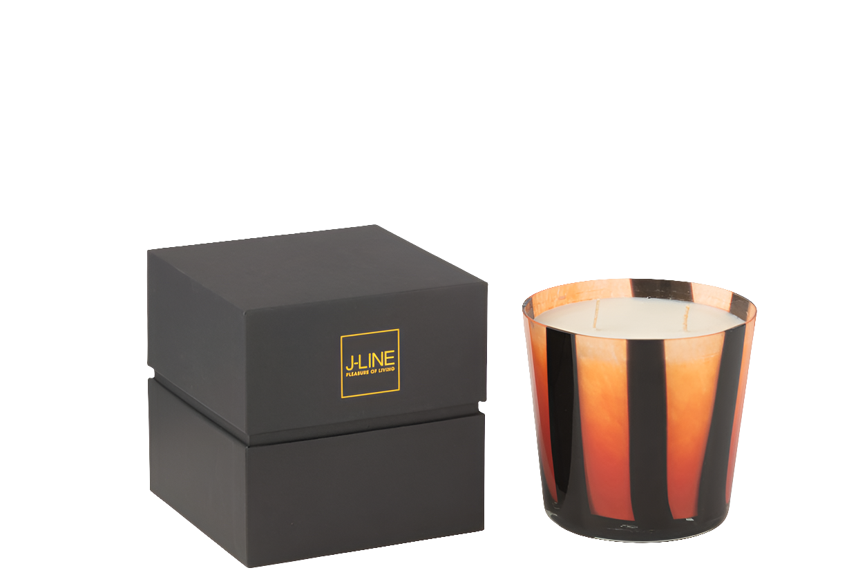 Geurkaars Noa Lines Orange Small-50 uur