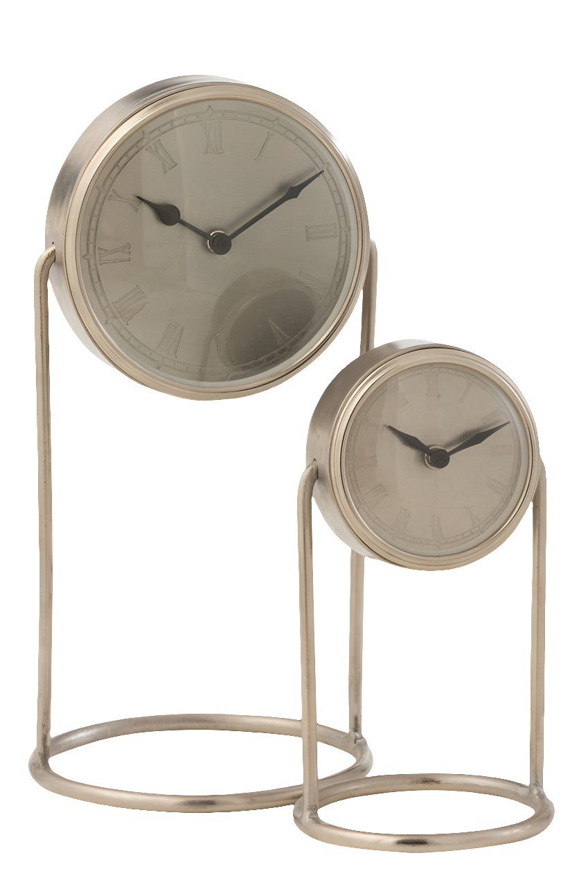 Klok Retro IJzer Zilver Groot
