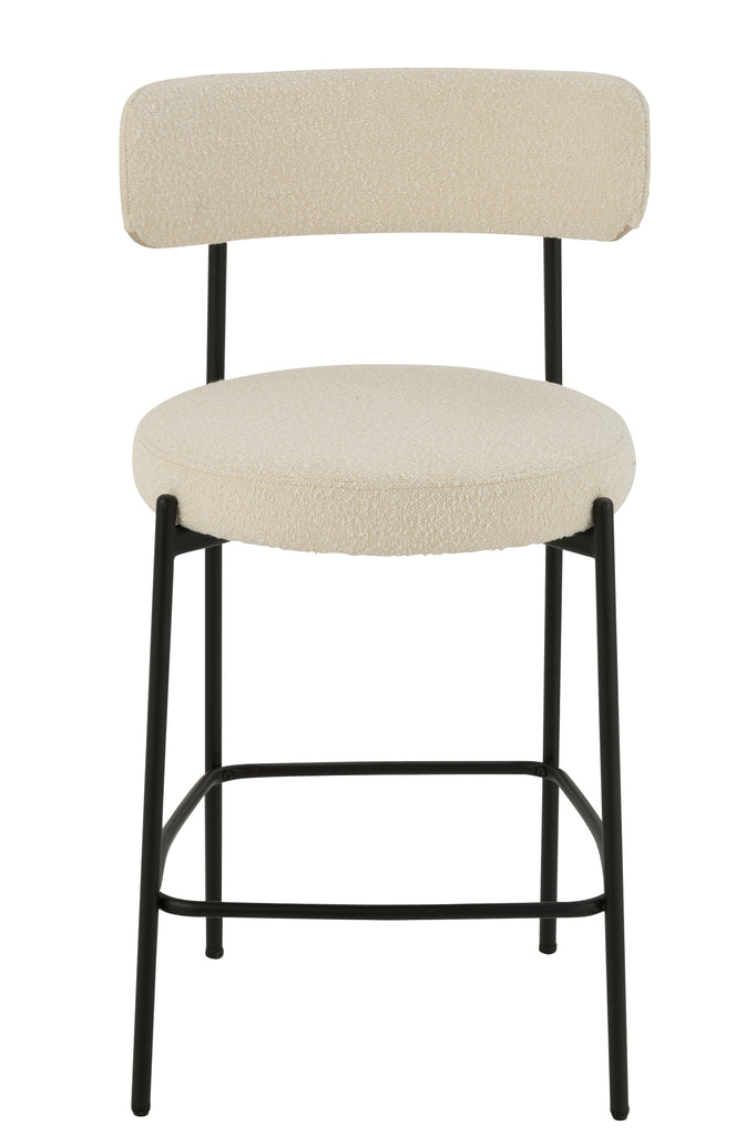Barstoel Boucle Multiplex/Polyester Wit/Zwart