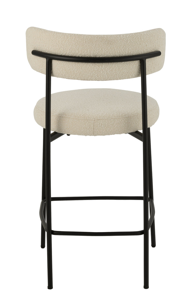 Barstoel Boucle Multiplex/Polyester Wit/Zwart