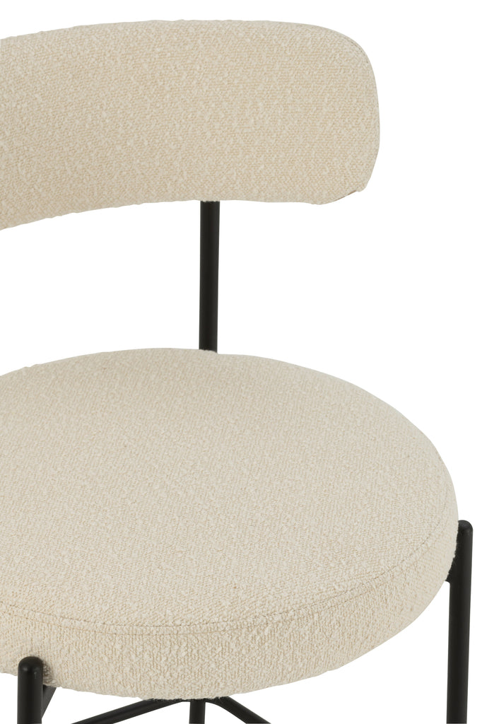 Barstoel Boucle Multiplex/Polyester Wit/Zwart