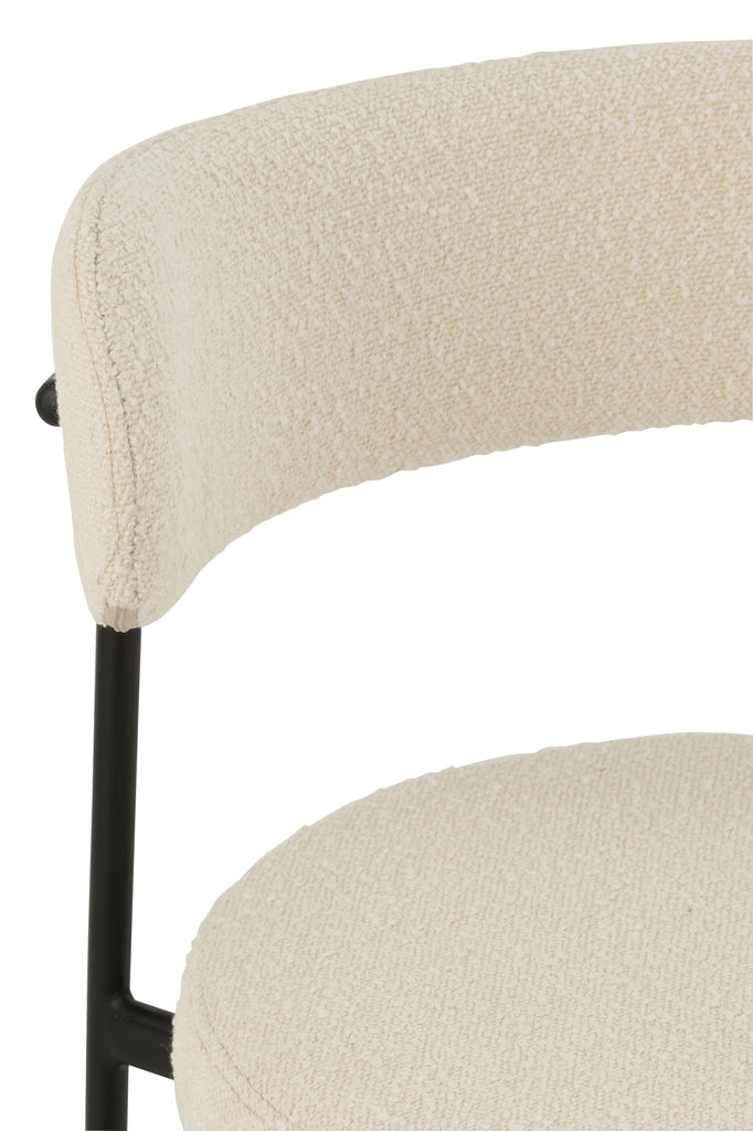 Barstoel Boucle Multiplex/Polyester Wit/Zwart