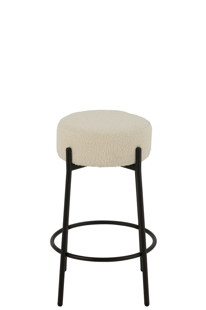 Barkruk Boucle Multiplex/Polyester Wit/Zwart