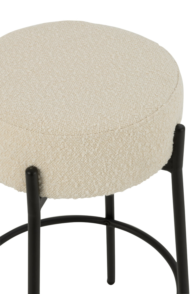 Barkruk Boucle Multiplex/Polyester Wit/Zwart