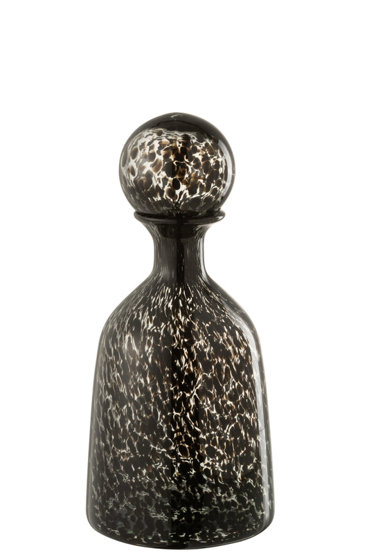 Fles+Plug Dot Decoratief Laag Glas Zwart Klein