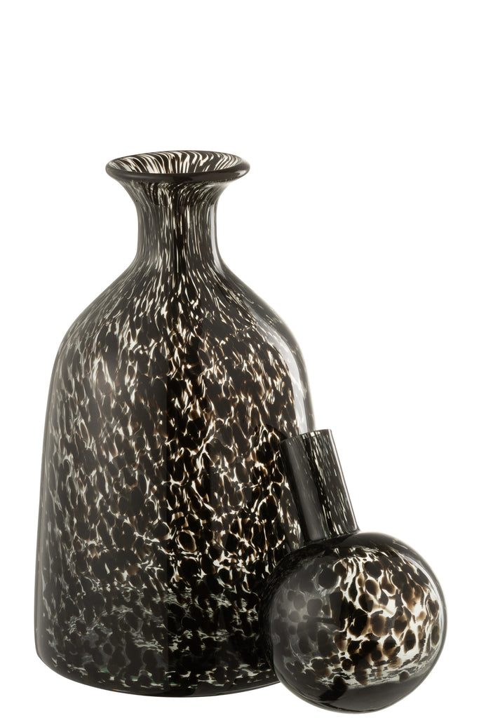 Fles+Plug Dot Decoratief Laag Glas Zwart Klein