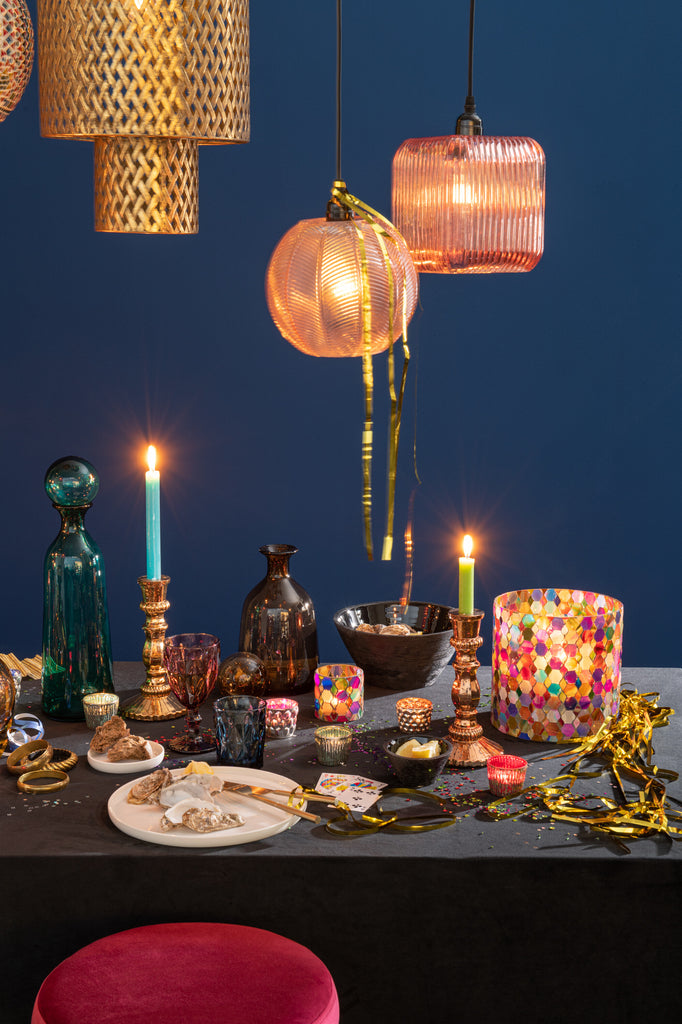 Fles+Stop Regulier Decoratief Laag Glas Bruin Klein
