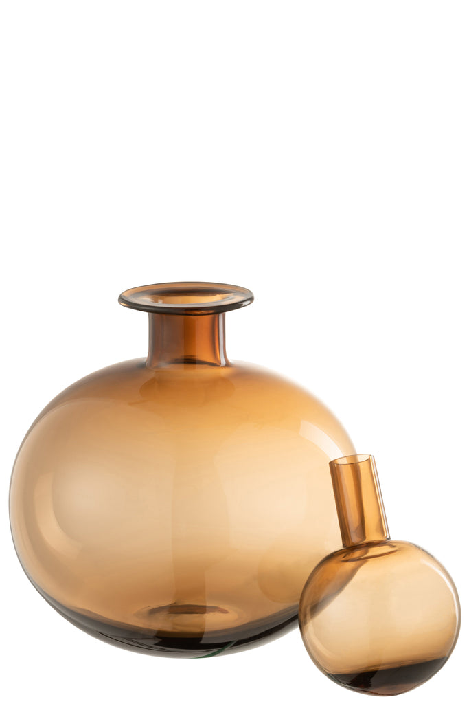 Fles+Stop Regulier Decoratief Rond Glas Bruin