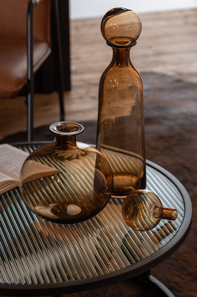 Fles+Stop Regulier Decoratief Rond Glas Bruin