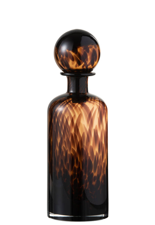 Fles+Stop Speck Decoratief Glas Bruin/Zwart Medium