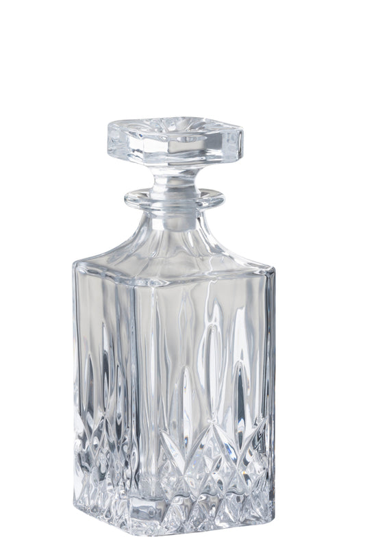 Fles+Stop Geslepen Glas Transparant