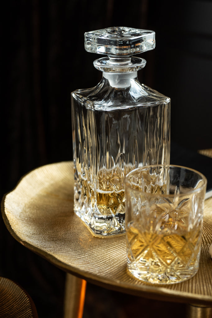 Fles+Stop Geslepen Glas Transparant