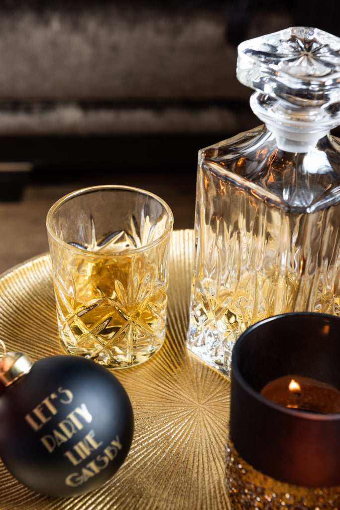 Fles+Stop Geslepen Glas Transparant