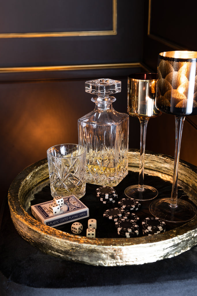 Fles+Stop Geslepen Glas Transparant