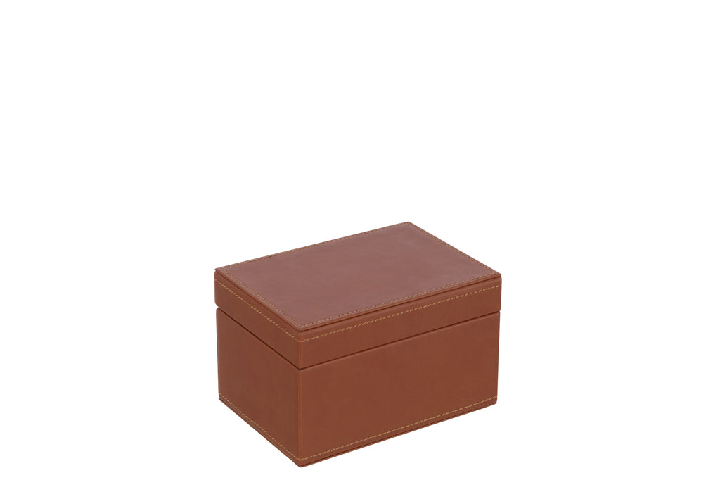 Doos Kaartspel Nep Leer Cognac