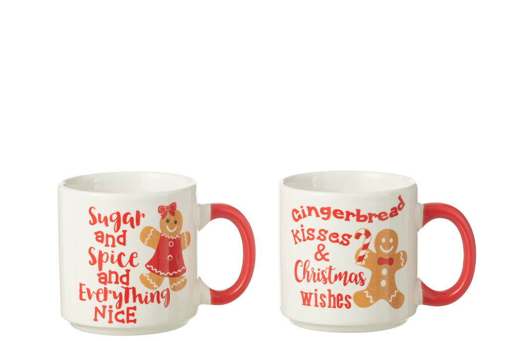 Doos met 2 mokken in geschenkdoos Keramiek Rood