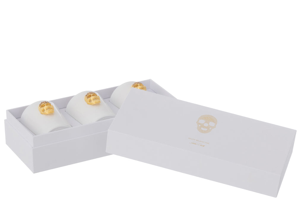 Doos met 3 geurkaarsen Skull Nuit Blanche-16Hours