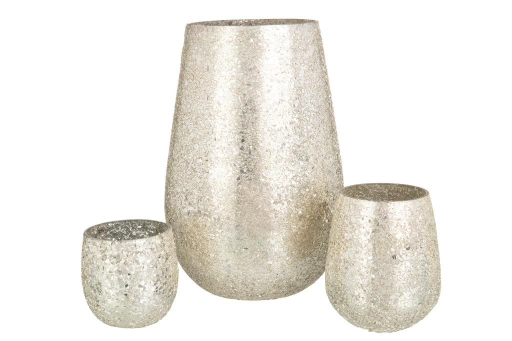 Kaarsenhouder Sparkle Glas Goud Groot