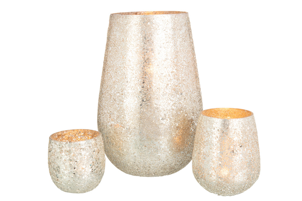 Kaarsenhouder Sparkle Glas Goud Groot