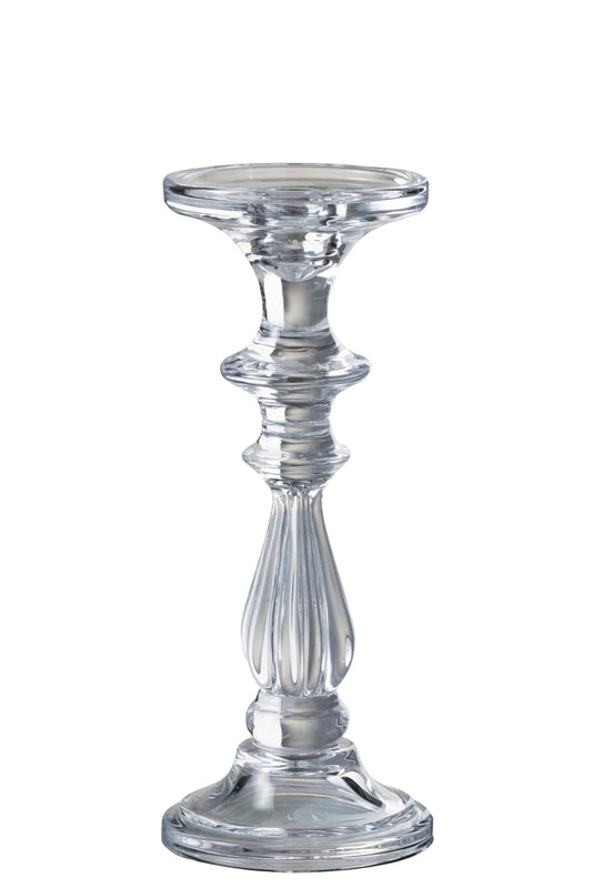 Kandelaar/Kaarsenhouder Tibo Glas Transparant Medium