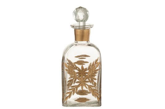 Karaf Chloe Vierkant Glas Transparant/Goud
