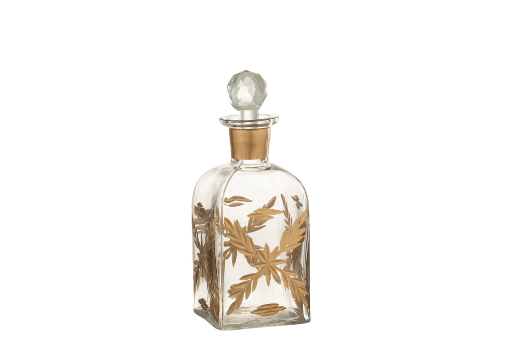 Karaf Chloe Vierkant Glas Transparant/Goud