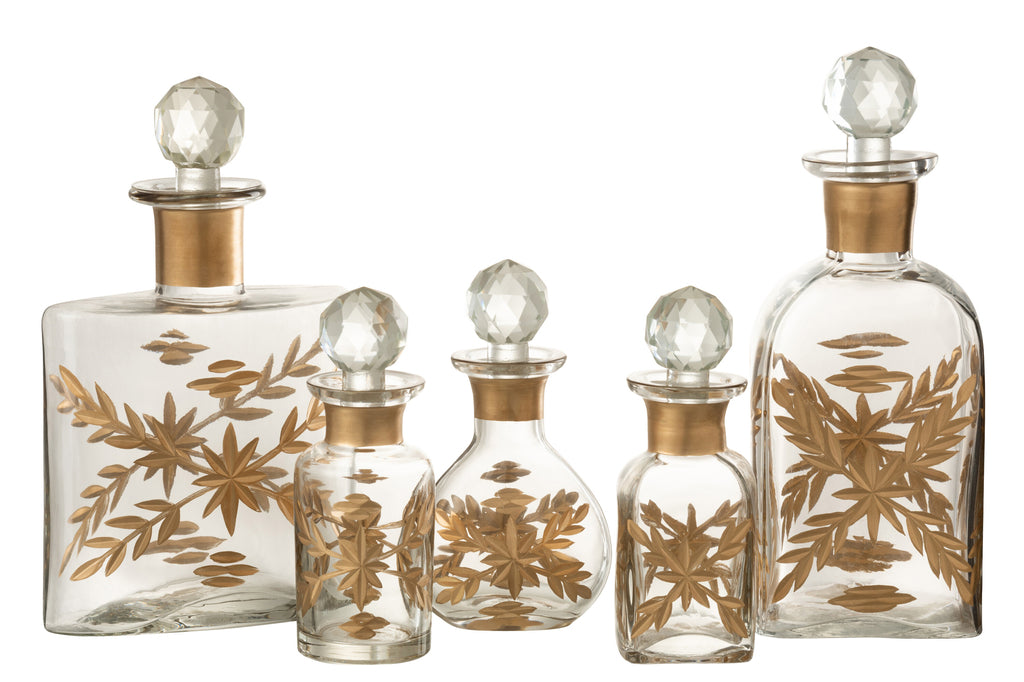 Karaf Chloe Vierkant Glas Transparant/Goud