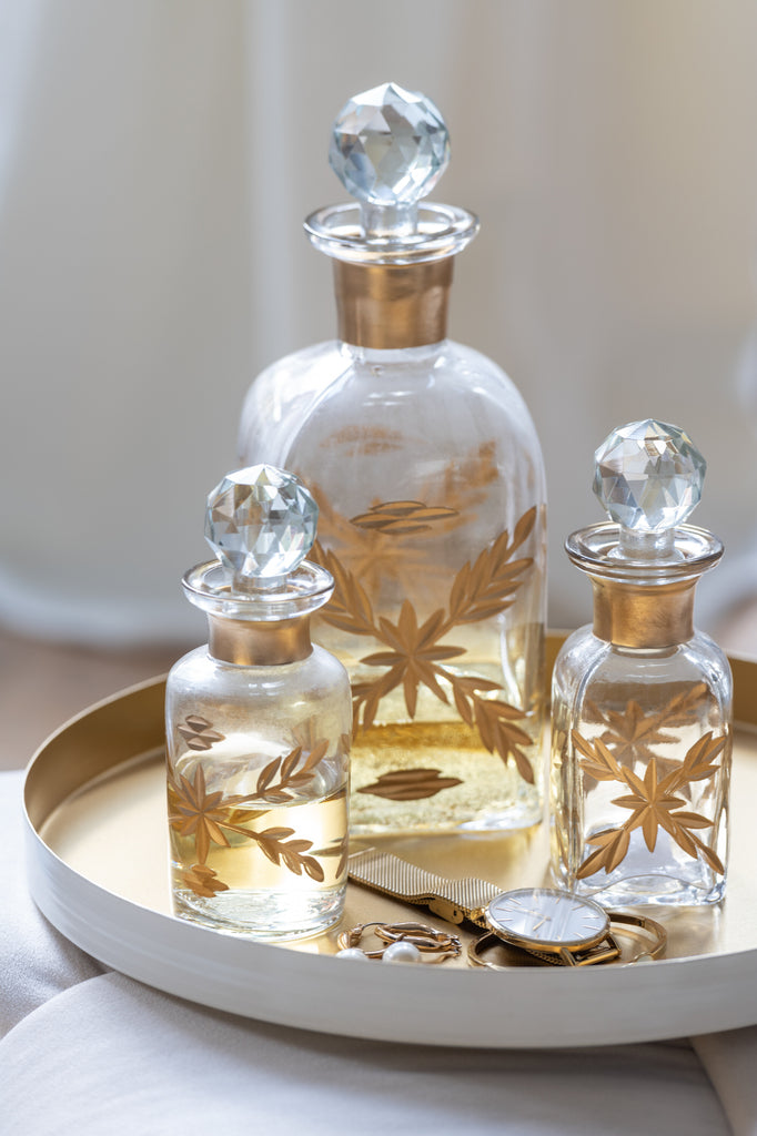 Karaf Chloe Vierkant Glas Transparant/Goud