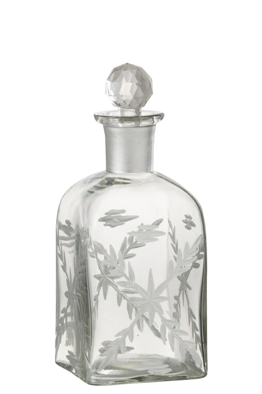 Karaf Chloe Ovaal Glas Transparant/Zilver