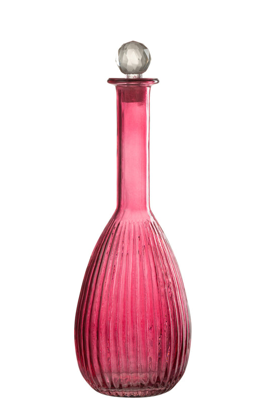 Karaf Strepen Glas Rood