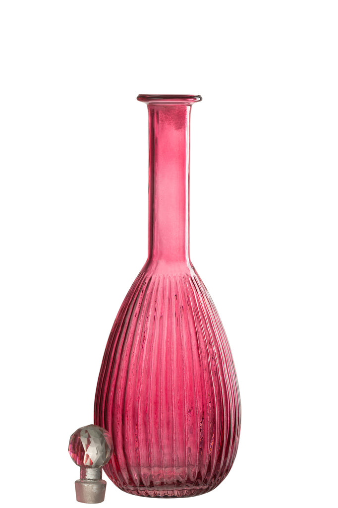 Karaf Strepen Glas Rood