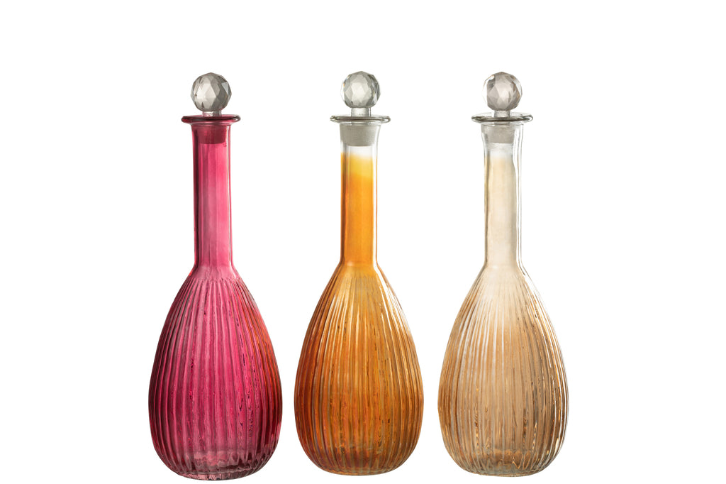 Karaf Strepen Glas Rood
