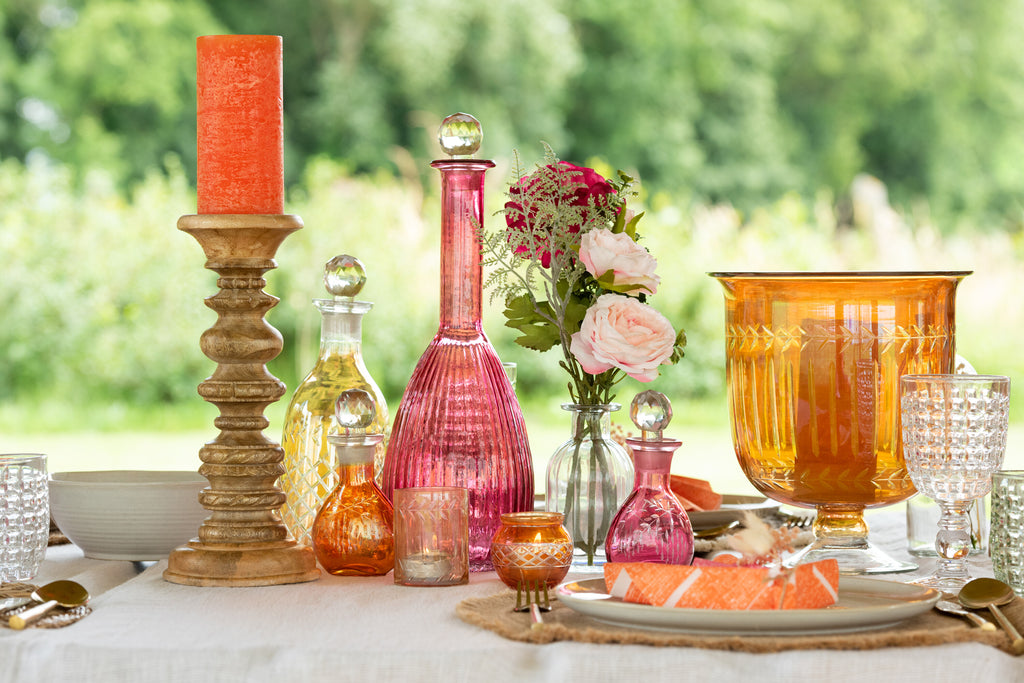 Karaf Strepen Glas Rood