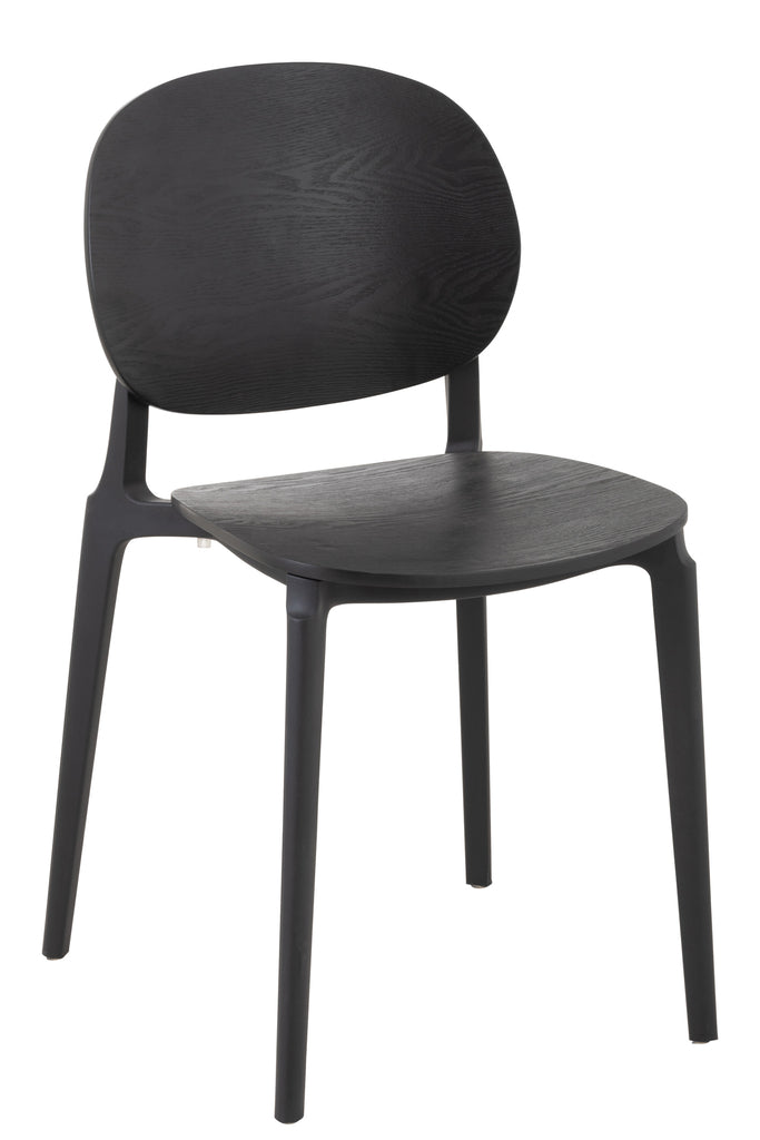 Stoel Basic Polyester/Fineer Zwart