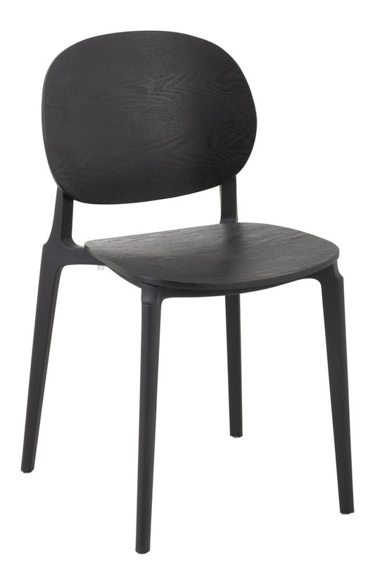 Stoel Basic Polyester/Fineer Zwart