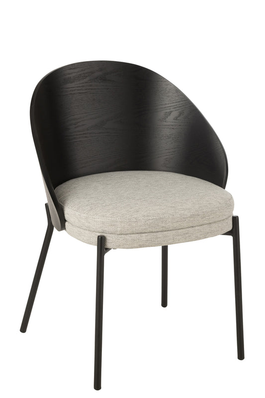Stoel Lone Ply Wood/Metaal Zwart/Grijs