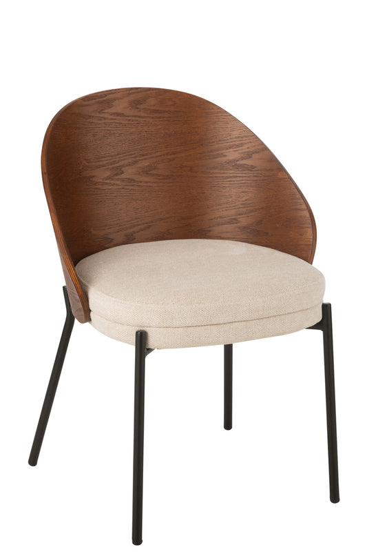 Stoel Lone Ply Wood/Metaal Bruin/Grijs