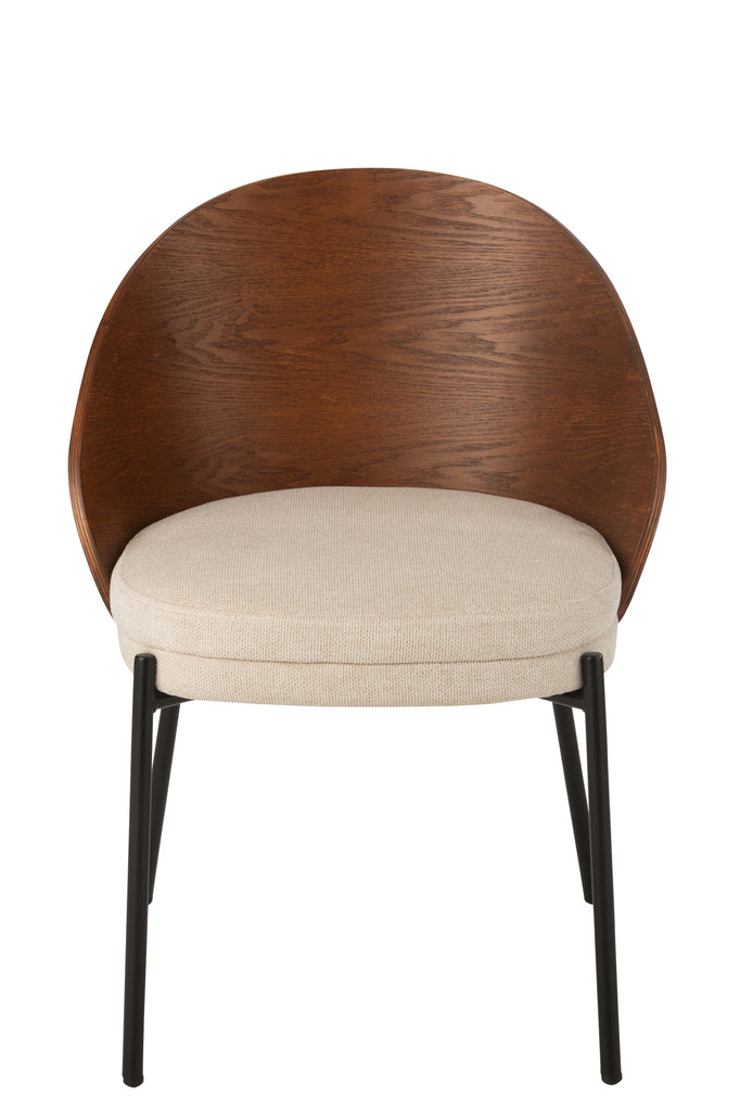 Stoel Lone Ply Wood/Metaal Bruin/Grijs