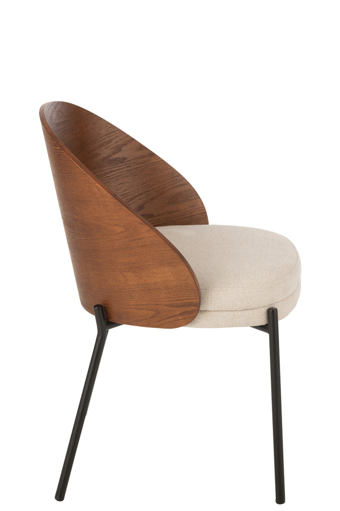 Stoel Lone Ply Wood/Metaal Bruin/Grijs
