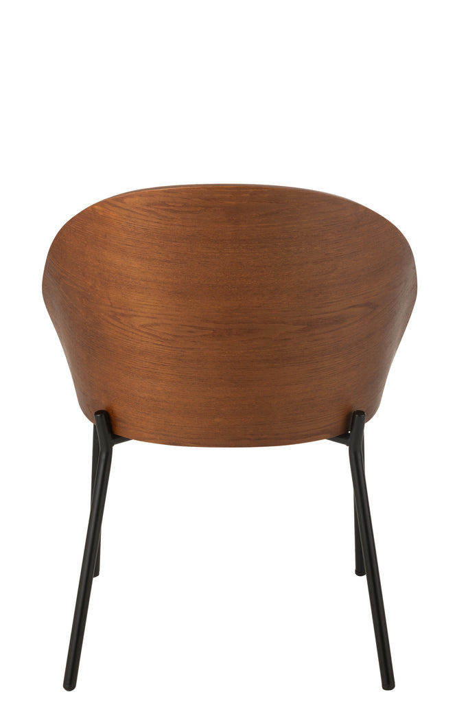 Stoel Lone Ply Wood/Metaal Bruin/Grijs