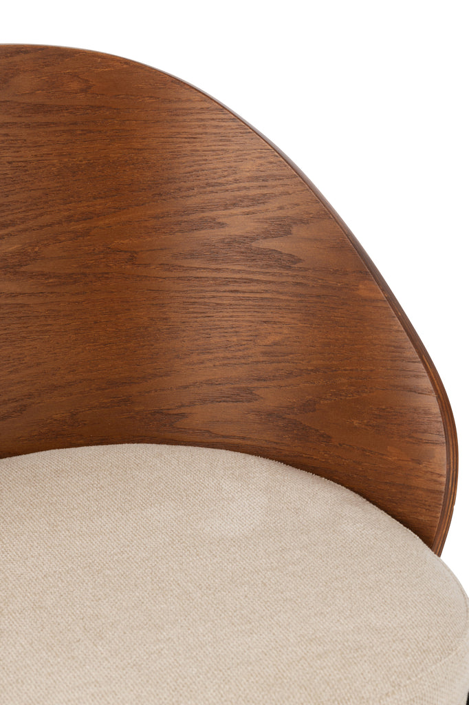 Stoel Lone Ply Wood/Metaal Bruin/Grijs