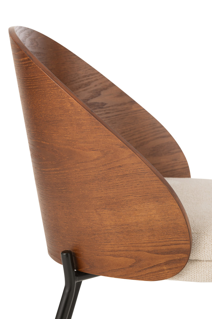 Stoel Lone Ply Wood/Metaal Bruin/Grijs