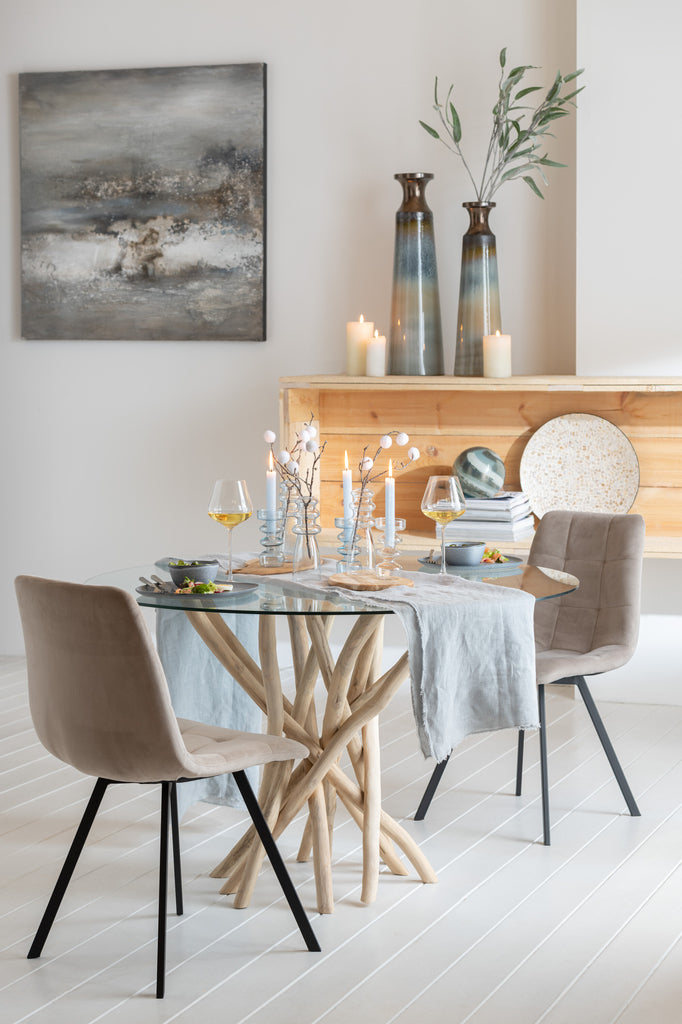 Stoel Morgan Textiel/Metaal Beige