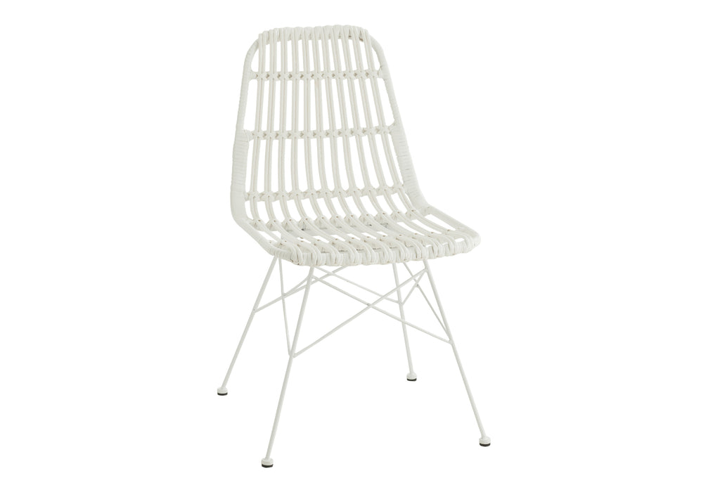 Stoel Rachel Outdoors Met/Rotan Wit