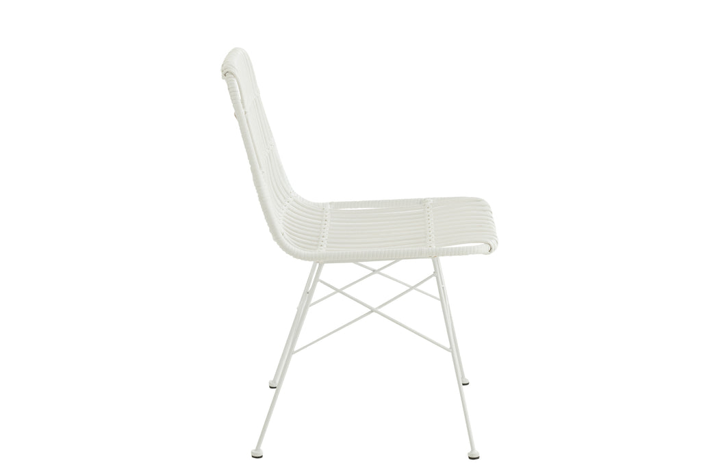 Stoel Rachel Outdoors Met/Rotan Wit