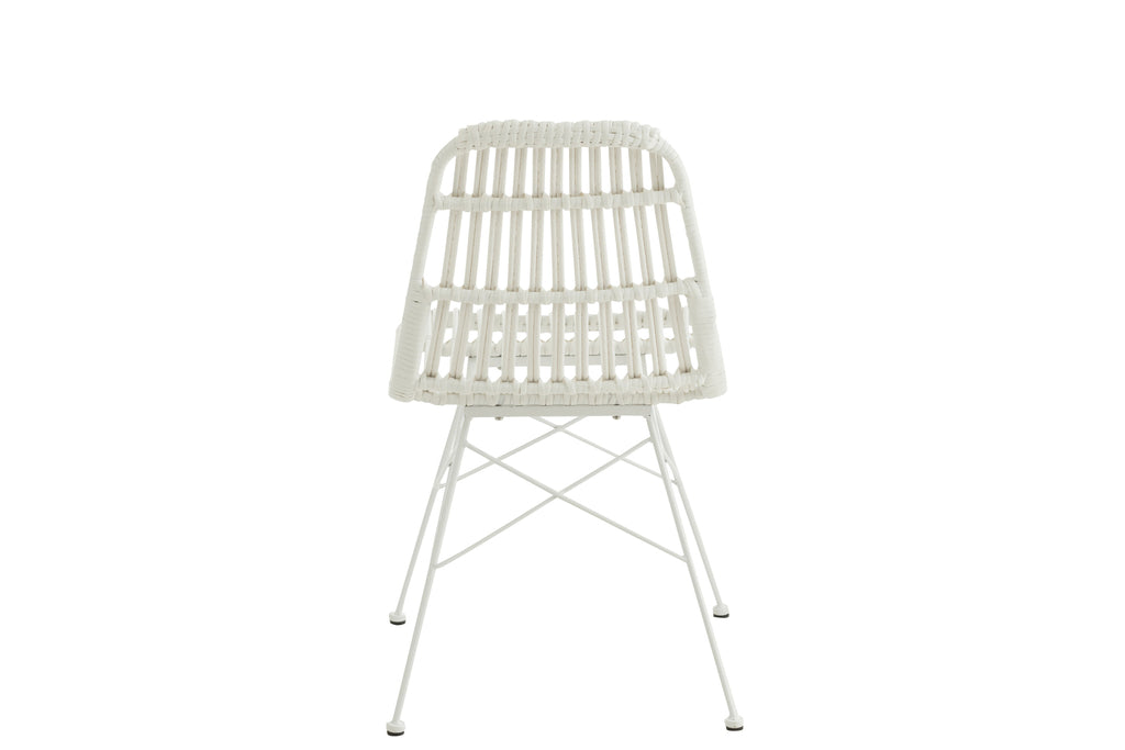 Stoel Rachel Outdoors Met/Rotan Wit